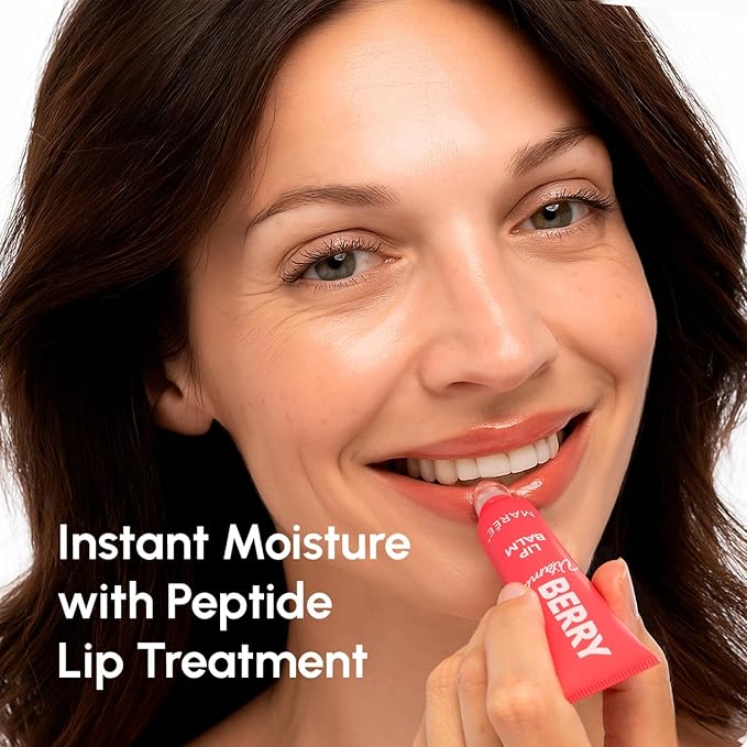 MAREE Lip Balm Hydrating - Lip Balms & Moisturizers - Peptide Lip Treatment Not Tinted - Lip Butter Moisturizer for Very Dry Lips Care Products - Berry Lipbalm - Balsamo Labial Hidratante de Labios