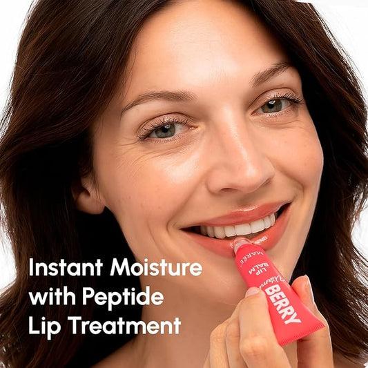 MAREE Lip Balm Hydrating - Lip Balms & Moisturizers - Peptide Lip Treatment Not Tinted - Lip Butter Moisturizer for Very Dry Lips Care Products - Berry Lipbalm - Balsamo Labial Hidratante de Labios