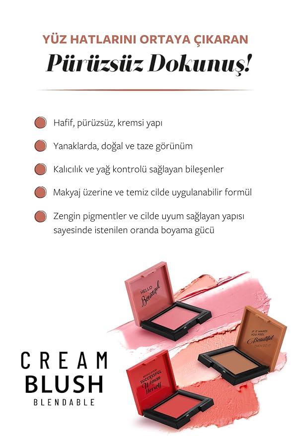 Cream Blush 42 | Pink | Fresh | Healthy & Natural Look | Ligh Weighted Formula | Sebum Control Richly Pigmented | Easily Blendable | Long Lasting | Semi Matte | 0.18 oz.