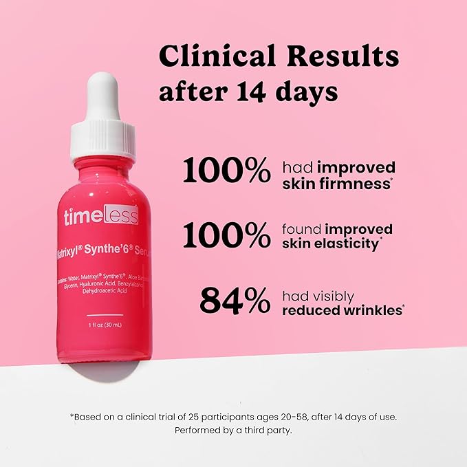 Timeless Skin Care Matrixyl Synthe’6 Serum - Face Serum for Skin Care - with Hyaluronic Acid for Hydration - Pouches
