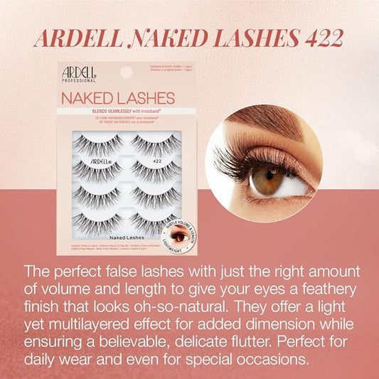 Ardell Naked Lashes 422 Multipack, Natural-looking and Lightweight False Eyelashes, 4-pairs, 1-Pack