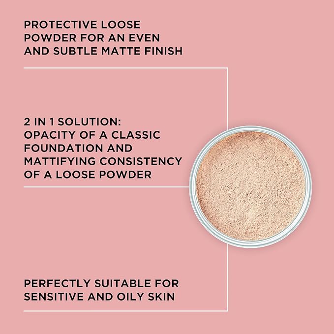 ARTDECO Mineral Powder Foundation - soft ivory – loose setting powder for a smooth & matte finish - medium coverage - perfect for sensitive & oily skin - makeup with zinc & magnesium - vegan - 0.53 Oz