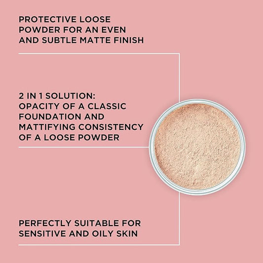 ARTDECO Mineral Powder Foundation - soft ivory – loose setting powder for a smooth & matte finish - medium coverage - perfect for sensitive & oily skin - makeup with zinc & magnesium - vegan - 0.53 Oz