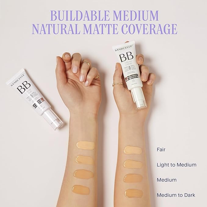 Marcelle BB Cream Beauty Balm - Fair Tinted Moisturizer, Lightweight Hydration, Hypoallergenic, Non-Comedogenic, Fragrance & Oil-Free, Cruelty-Free, 45mL