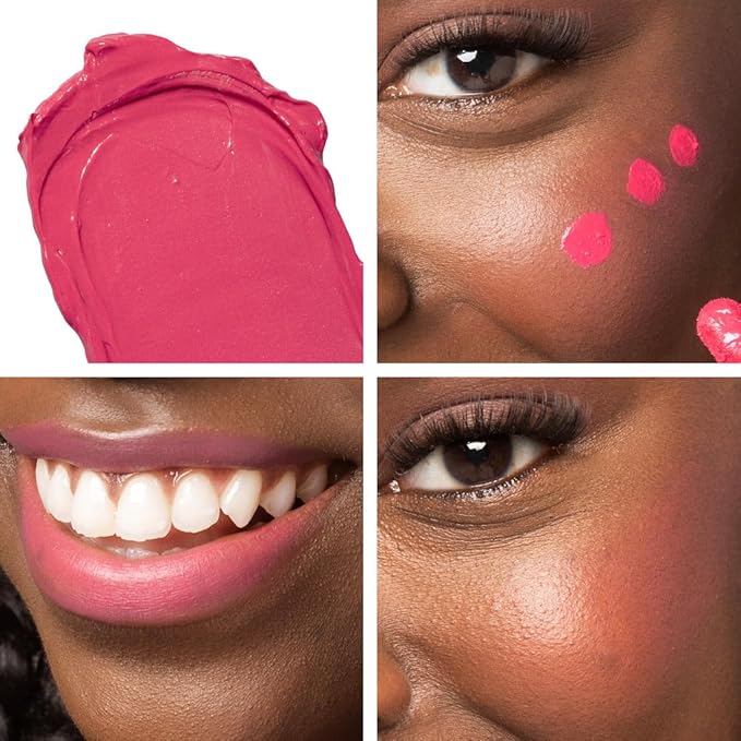 Palladio Liquid Blush for Cheeks & Lips 2-in-1 Makeup, Weightless Cream Formula, Smudge Proof Long-Wearing Pigmented, Natural Look, Dewy Finish, Deep Fuchsia