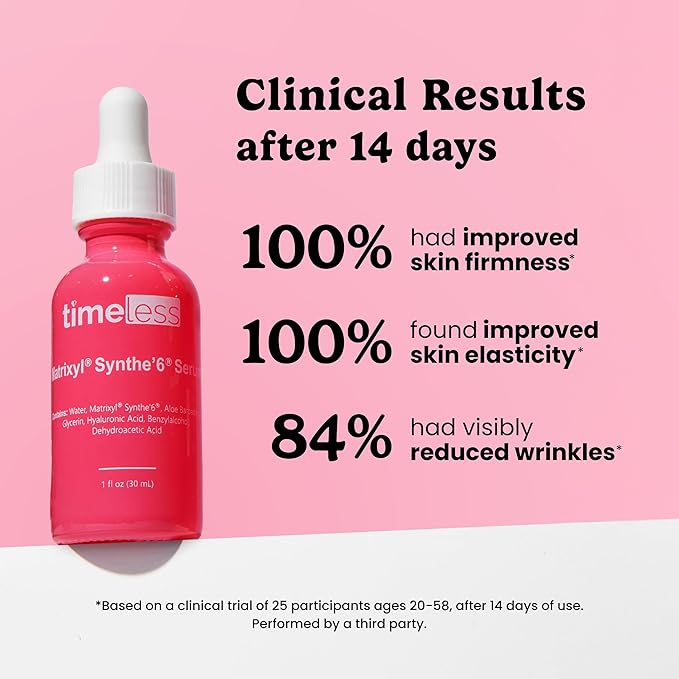 Timeless Skin Care Matrixyl Synthe’6 Serum - Face Serum for Skin Care - with Hyaluronic Acid for Hydration - 1 oz