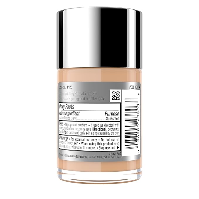 Neutrogena Healthy Skin Liquid Makeup Foundation with Broad Spectrum SPF 20 Sunscreen, Medium Coverage Foundation with Nourishing Pro-Vitamin B5, Cocoa 115, 1 fl. oz, 2 Pack