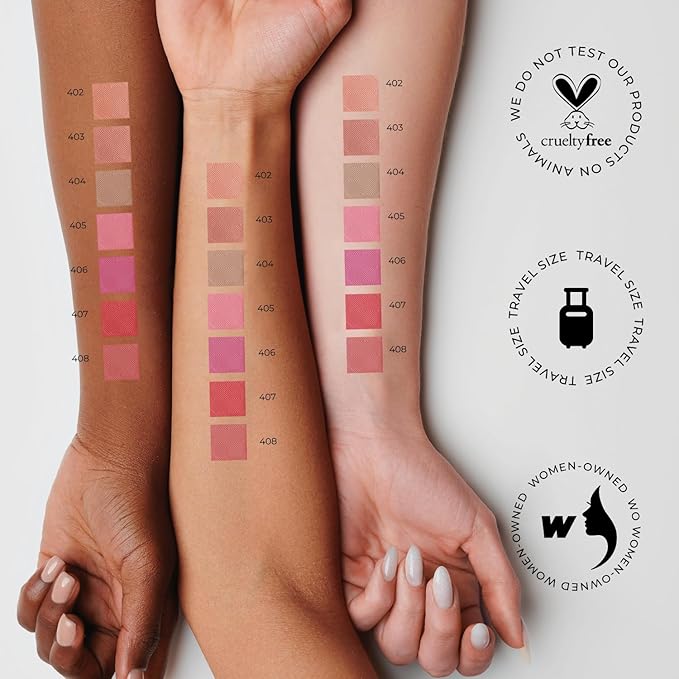 Coral Blush Cheek Color Mini - Blendable Natural Blush Powder - Enhances & Defines Shapes & Features - Shading & Contouring Powder - 4 Universal Shades - 403 (Coral) - 3.8g / 0.13 oz