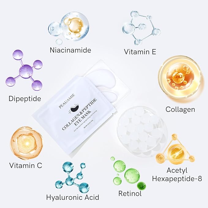 Under Eye Patches Collagen and Peptide Eye Mask for Dark Circles and Puffiness,Face Mask Skin Care Products 30 Pairs