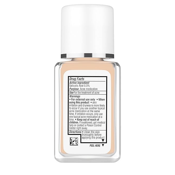 Neutrogena SkinClearing Oil-Free Acne and Blemish Fighting Liquid Foundation with Salicylic Acid Acne Medicine, Shine Controlling, for Acne Prone Skin, 60 Natural Beige, 1 fl. oz