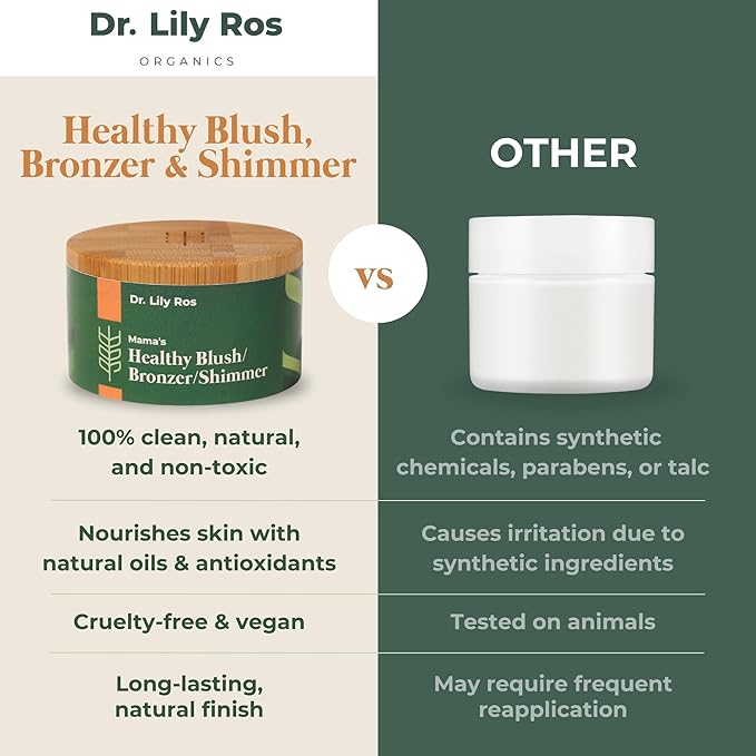 Dr. Lily Ros- All-Natural Blush, Bronzer & Shimmer – Plant Based No Harsh Chemicals, No Parabens or Synthetic Fragrances 100% Natural Formula Safe for Sensitive Skin (Rose Bronze)