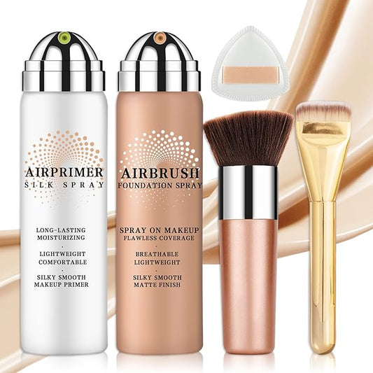 AIUEO Airbrush Foundation Makeup Spray Magic Minerals Airbrush Foundation,Silky Smooth Airbrush Makeup Primer,Long Lasting Makeup-03 Nude