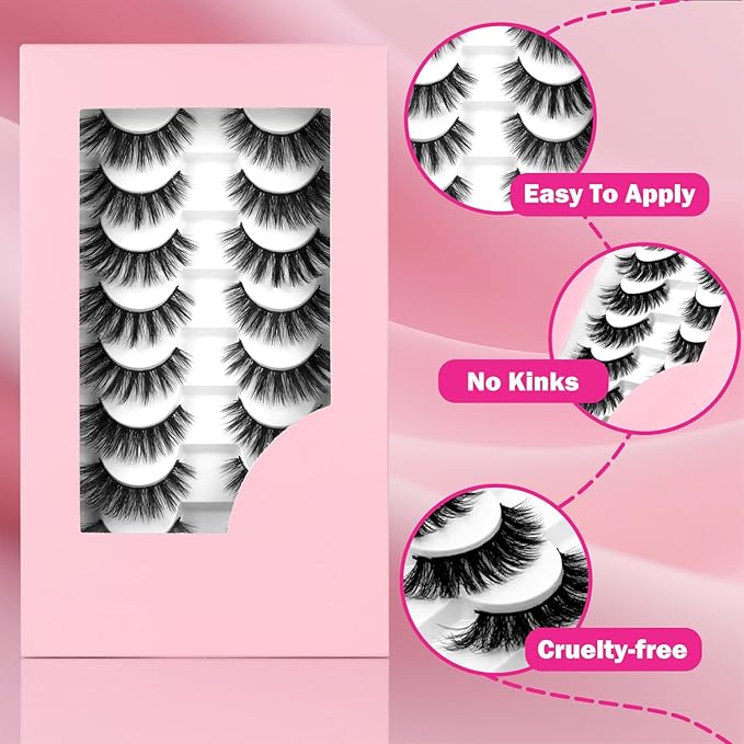 3D Fluffy Strip Lashes - Ultra Soft & Natural Looking False Eyelashes for Instant Volume | Easy to Apply, Reusable