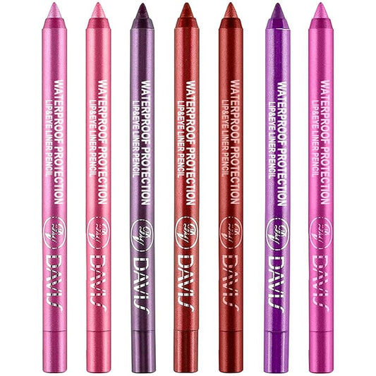 7 Colorful Eyeliner Pen Set, Eye Shadow Pencil, Pearl Eyeliner Kit Metallic Glitter Eye liner Pencil for Women Eye&Lip Liner Professional Eye Makeup Set Colorful Eye Color (7PCS C)