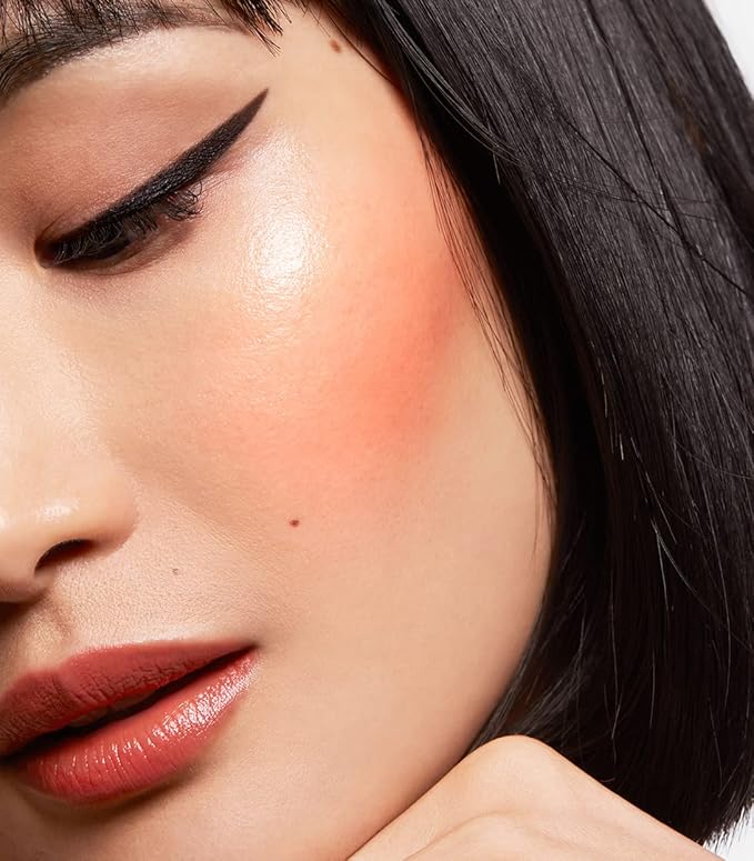 MAKE Beauty Heat Stroke Cream Blush Stick for Cheeks with Natural Hydrating Dewy Finish. Creamy Gel Blush Balm - Shade Inflamed, Coral Orange Cheek Tint