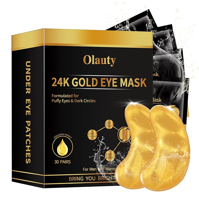 30 Pairs 24K Gold Under Eye Patches – Hydrating Eye Masks for Puffy Eyes & Dark Circles, Ideal for Women’s Beauty, Travel, & Gifts