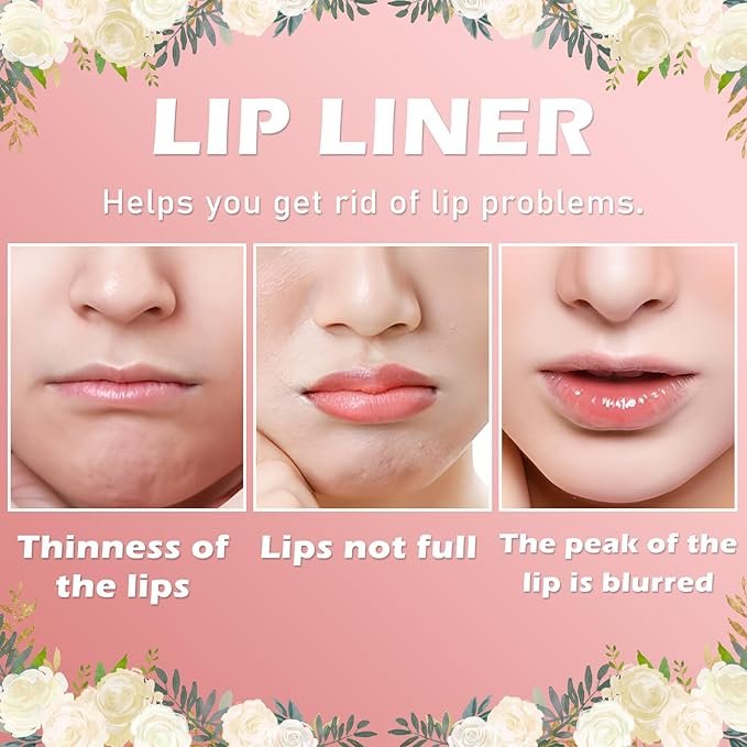 Berry Red Lip Liner, Long Lasting Lip Liner Pencil, Rich Lip Makeup Colors Highly Pigmented Lip Liners, Smooth Application Lipliner Lip Pencil