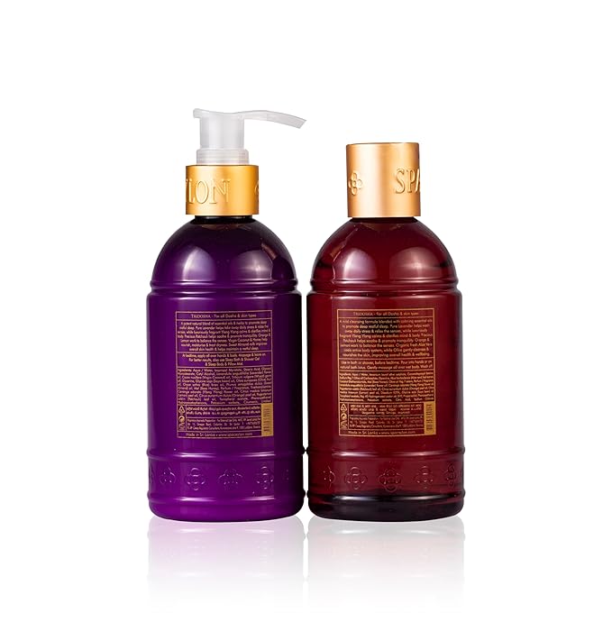 Spa Ceylon Sleep Bath & Body Duo Set | Luxury Lavender Ylang Ylang Body Wash & Lotion Set | Organic & Natural | Aromatherapy Bath Set | 250ml x 2