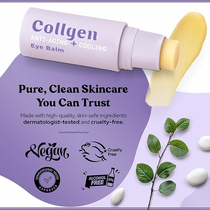 BellaBLISS Collagen Eye Balm Stick for Dark Circles, Puffiness & Wrinkles – Cooling Under Eye Cream with Collagen, Anti-Aging & Hydrating Formula – Made in Korea - 0.35 oz / 10 g - Pack of 1