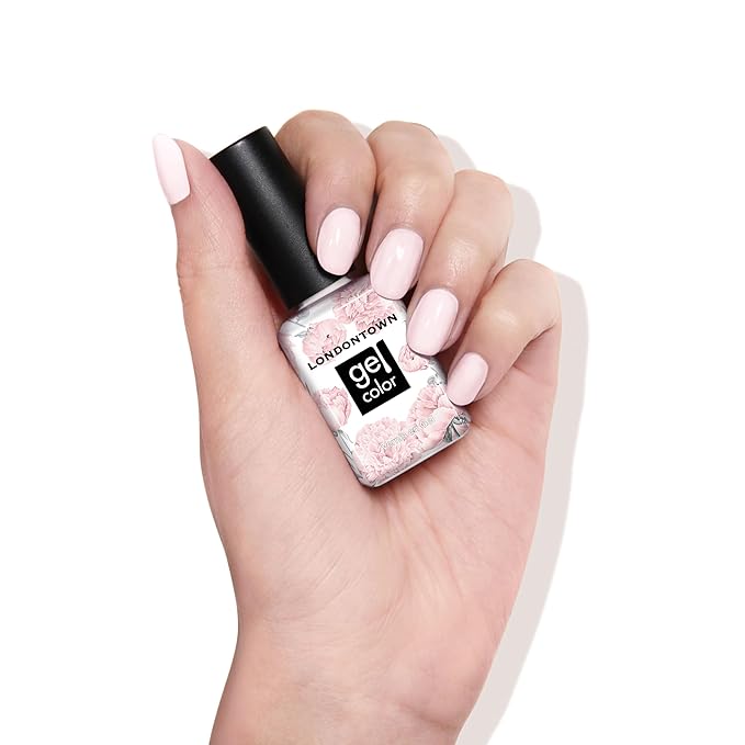 LONDONTOWN UV/LED Gel Nail Polish - Long Lasting, Chip Resistant High Shine Color - Glossy Pastel Pink, Macaroon at Noon, 12ml/.40fl oz