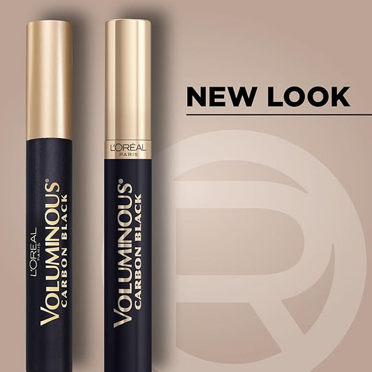 L'Oreal Paris Makeup Voluminous Original Washable Bold Eye Volume Building Mascara, Builds Lashes up to 2X Natural Thickness, Smudge Free, Clump Free, Carbon Black, 2 count