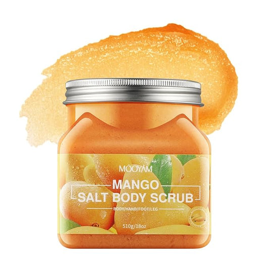 Mango Avocado Salt Body Scrub for Women Men,Hydrating & Exfoliating Scrub for Deep Clean,Body Scrub Smooth for All Skin Types 18oz