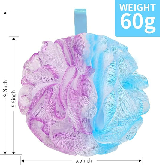 Bath Loofah Shower Sponge Body Back Scrubber Soft Mesh Shower Puffs Exfoliating Loofa for Women & Men Bath Accessories Cleaning Tool (4Pack 60G Loofah Sponge, Forest Fairy)