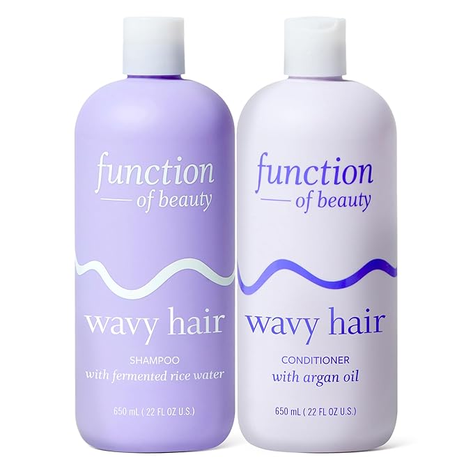 Function of Beauty Wavy Hair Shampoo & Conditioner XL Set - Sulfate-Free Shampoo & Conditioner Duo for Natural Wavy Texture - Lightweight, Anti-Frizz, Strengthening & Hydrating - Hair Care Products