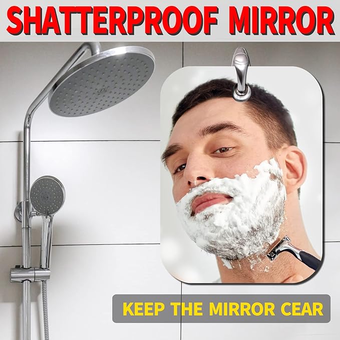 Bathroom Handheld Mirror for Men and Women Unbreakable Portable Camping Travel Mirrors,Frameless Handheld for Makeup Large,2pack(8*10 inch)