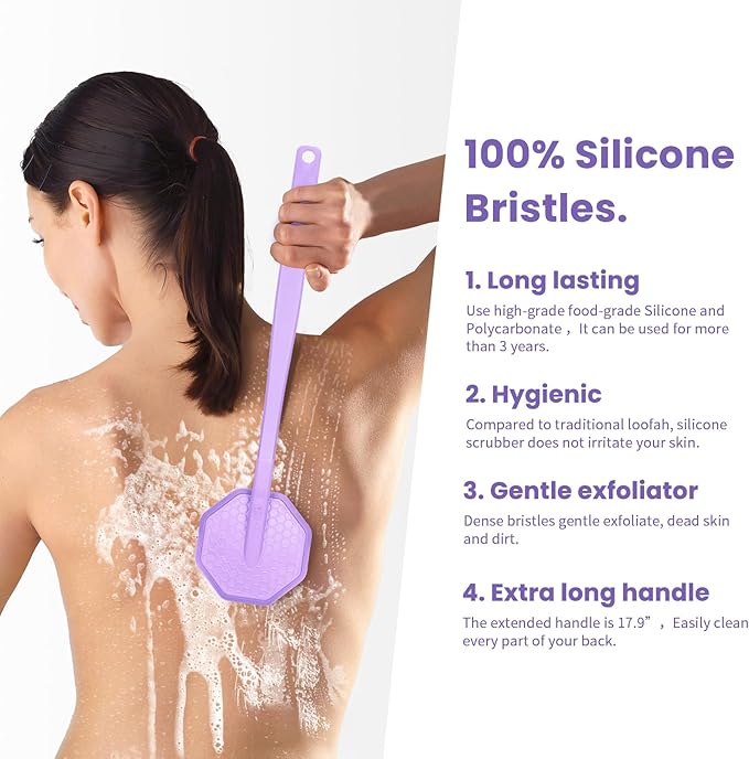 Body Scrubber & Back Scrubber - Purple