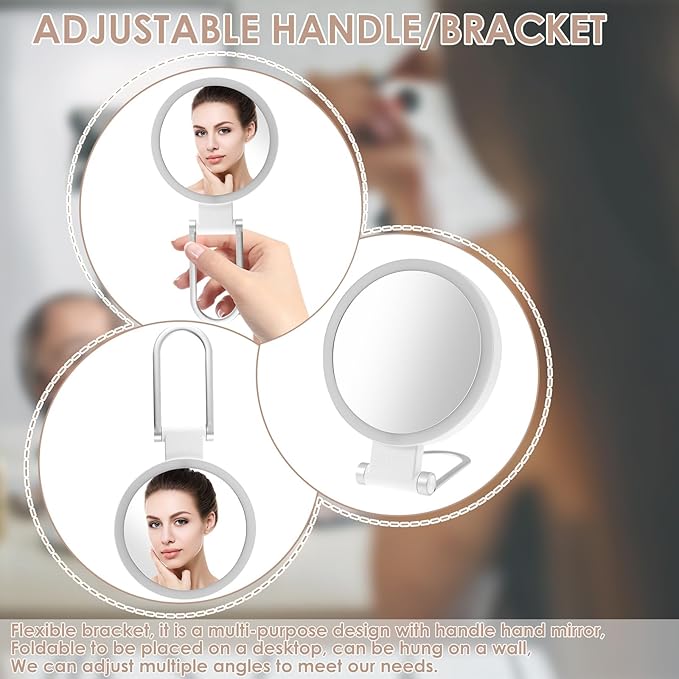 30X Magnifying Mirror with Light 360° Rotating Lighted Makeup 3 Lighting Modes Lighted Magnified Mirror 1000mAh Rechargeable Magnified Makeup for Women Girls