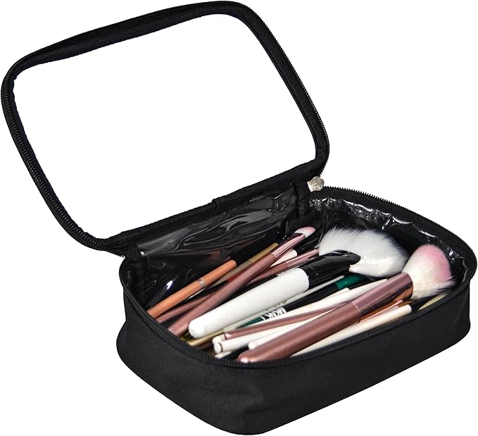 3pcs Pack TSA Approved Travel Pro Beauty Makeup Kits Cosmetic Organizers Case Clear Utility Pouch Combo Set Bag with Zipper & Handle (Grey)