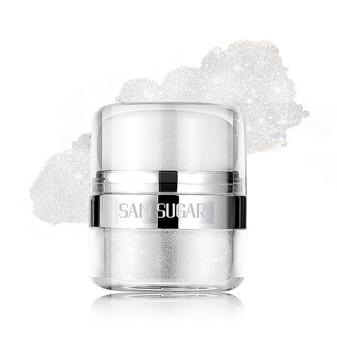 Body Shimmer Powder, 2PCS Glitter Highlighter Powder for Face, Liquid Highlighter Blush Body Glow Shimmer Powder Fairy Brightening Makeup Stick for Eyes, Hair (Sliver, 1.13 Ounce (Pack of 1))