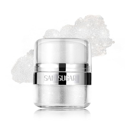 Body Shimmer Powder, 2PCS Glitter Highlighter Powder for Face, Liquid Highlighter Blush Body Glow Shimmer Powder Fairy Brightening Makeup Stick for Eyes, Hair (Sliver, 1.13 Ounce (Pack of 1))