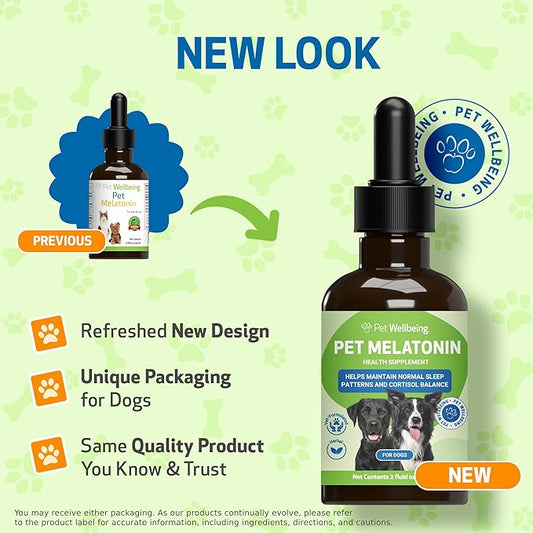 Pet Wellbeing Pet Melatonin for Dogs - Supports Adrenal Health, Cortisol Balance, Helps Maintain Normal Sleep Patterns - Veterinarian-Formulated Liquid Supplement 2 fl oz (59 ml)