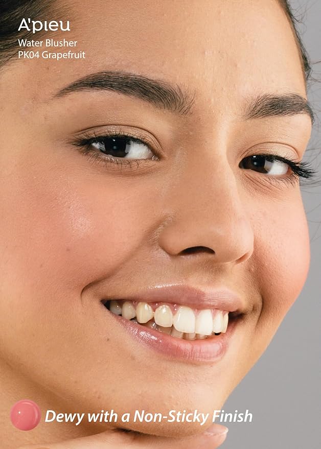 A'PIEU Juicy-Pang Water Blusher [PK04] (0.31 fl oz) - Dewy-Liquid Cheek Color with Fruity Tint and Soft Blendable Texture. Fruit Extract Blend, Rose Flower Water.