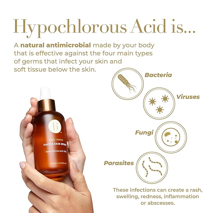 Bloome* - Hypochlorous Acid Face and Skin Spray .05% - Made in USA - Hypochlorous Acid Facial Mist - Pure HOCL Solution - Skin Care Relief for Tattoo, Sunburn, Piercing Aftercare & Bumps -120 ml