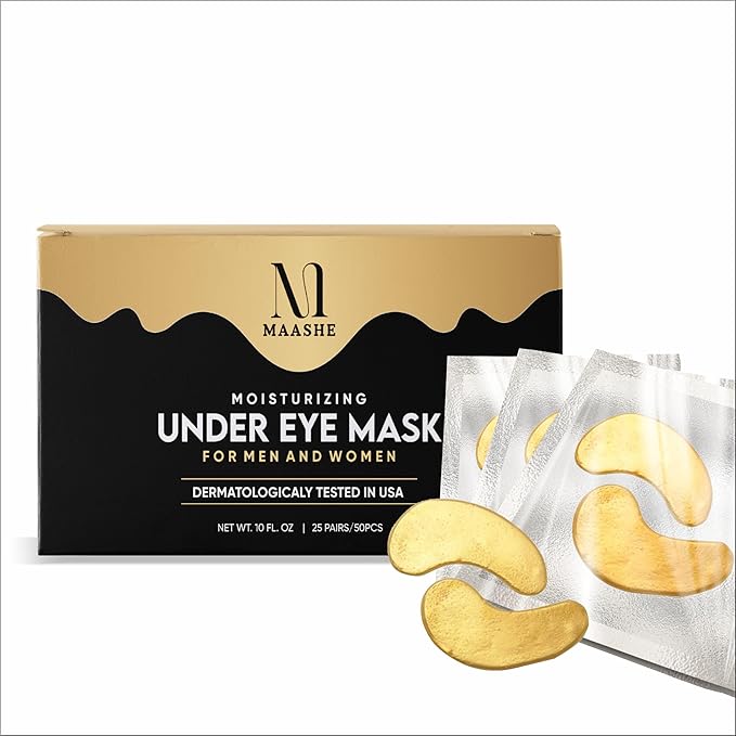 25 Pairs 24K Gold Under Eye Mask/Patches For Moisturizing, Dark Circle Treatment, Wrinkles, Puffy Eyes, Gift For Birthdays, Wedding, Daily Use, Parties, Unisex Under Eye Mask