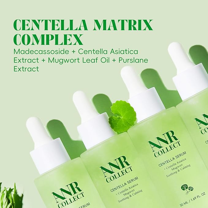 Centella Serum, Centella Asiatica Serum for Sensitive, Redness, Dry and Acne-Prone Skin, Soothing & Calming with Mugwort & Cica, 1.7 fl oz (50ml)