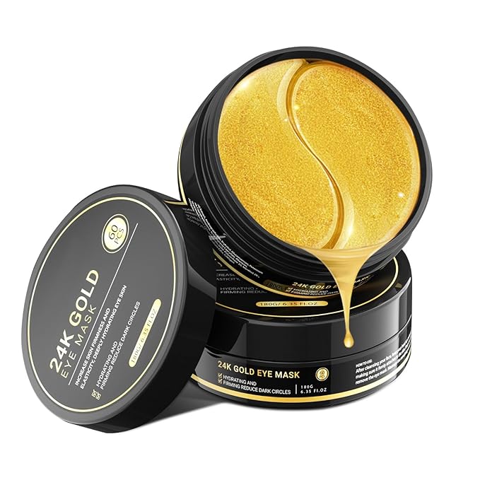 120 Pcs 24K Gold Eye Patches,Collagen Under Eye Mask for Puffy Eyes & Dark Circles, Combat Fine Lines and Wrinkles,Non-Irritating Under Eye Patches