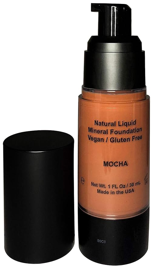 Mom's Secret 100% Natural Liquid Foundation, Organic, Vegan, Aloe Based, Natural Sun Protection, Gluten Free, Cruelty Free, Made in the USA, 1FL Oz. (Mocha)