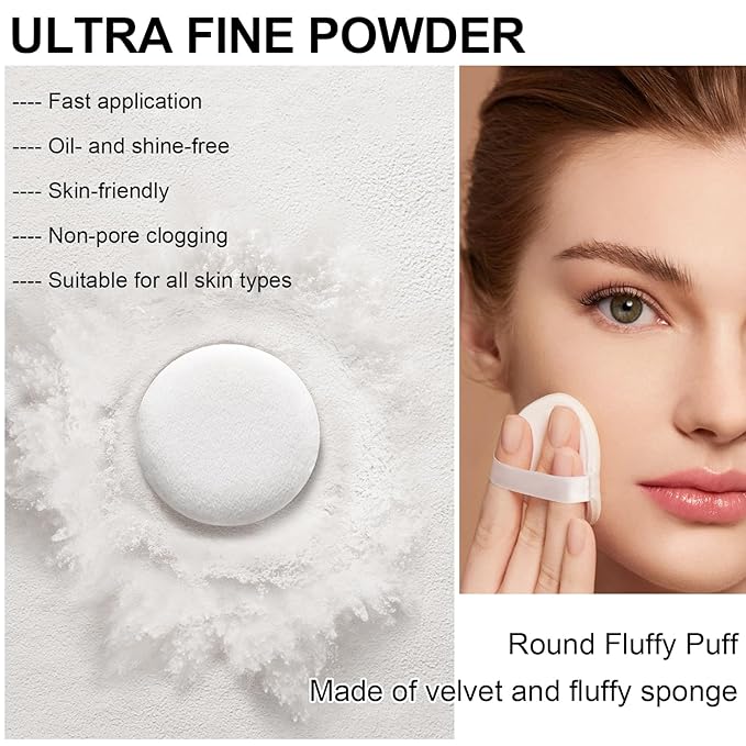 Mineral Setting Powder, SPF 35, Sunscreen White Face Loose Blurring FinishingPowder, Sheer Coverage, Weightless and Oil Control, Extend Base Makeup (#03 White Setting Makeup)