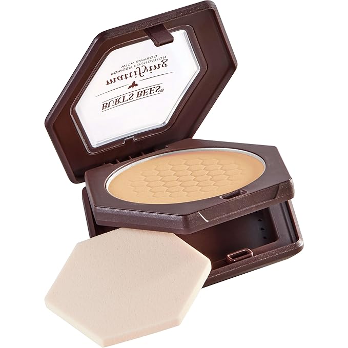 Burt’s Bees 100% Natural Origin Mattifying Powder Foundation, Sand, 0.3 Ounce, Packaging May Vary