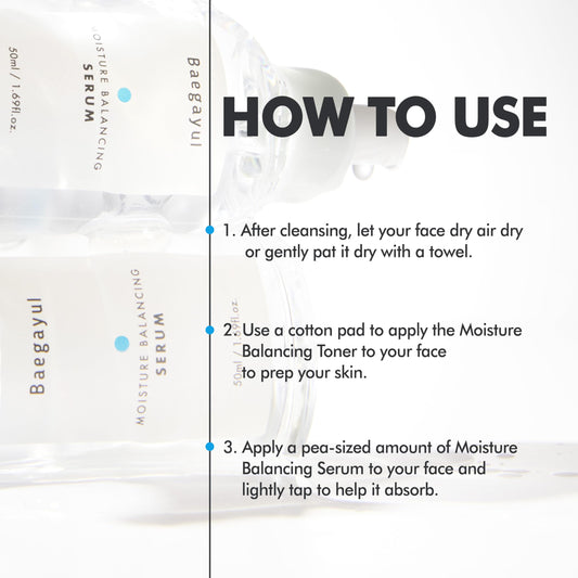 Baegayul Moisture Balancing Serum - Hydrating & Soothing with Hyaluronic Acid and PHA, Botanical Moisturizer for Sensitive Skin, pH Balanced for Glass Skin, Korean Skincare (1.69fl oz)