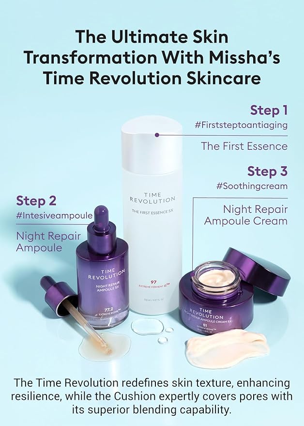 MISSHA Serum Cushion Glow Layering Fit Cushion Foundation No.21 Vanilla Light Beige for Bright Skin, Korean Foundation Makeup, Rich-Texture, Full-Coverage, 24-Hr Hydrating, Triple Glow System