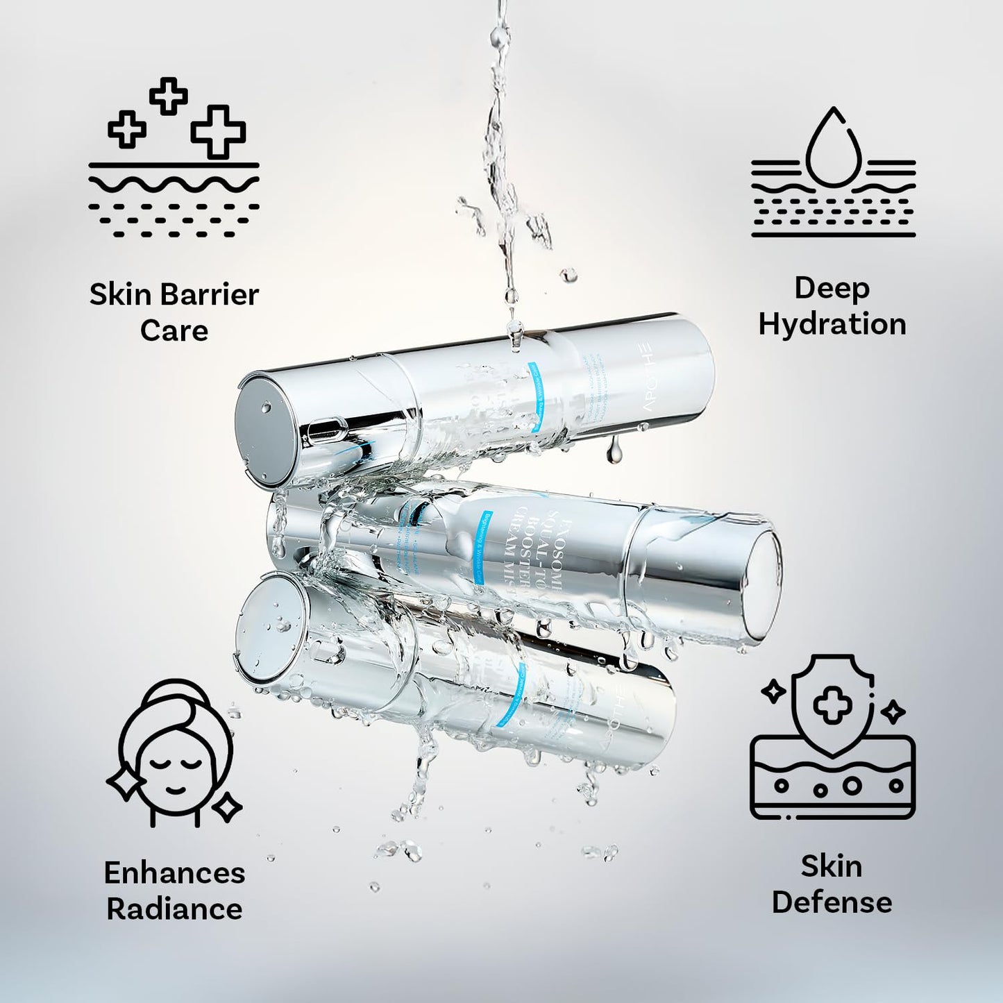 APOTHE Exosome Squal-Tox Booster Cream Mist 3.38 fl oz (100ml) – Hydrating, Soothing, and Brightening with Squalane, Centella Asiatica, and Niacinamide