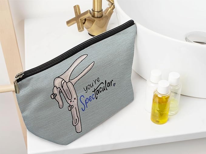 Ayxvt Obgyn Cosmetic Makeup Bag - Medical Office Decor, Midwife Gifts, Doctor Gifts (Blue)