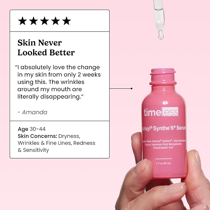 Timeless Skin Care Matrixyl Synthe’6 Serum - Face Serum for Skin Care - with Hyaluronic Acid for Hydration - 1 oz