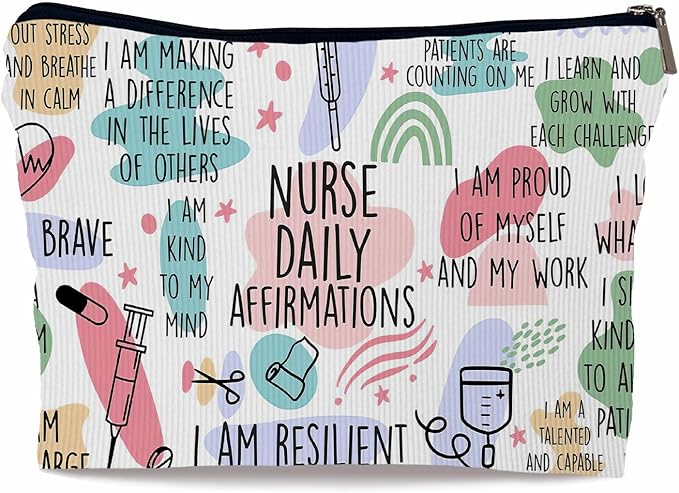 Ayxvt Nurse Corduroy Bag,Nursing Bags for Nurses, Nurse Cosmetic Bag,Nurse Gifts, Nurse Makeup Bags,Nurse Gifts for Women, Nurse Zipper Pouch（Corduroy）