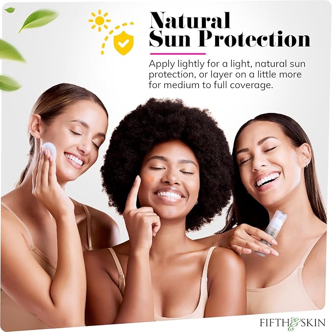 Fifth & Skin: Better’n Ur Skin Liquid Foundation (HONEY TAN) - Natural, Organic, Vegan, Cruelty-Free - Gluten-Free Beauty with Buildable Coverage and Palm-Free Luxury - 1 oz